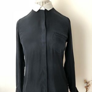 Women’s silk button down shirt